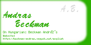 andras beckman business card